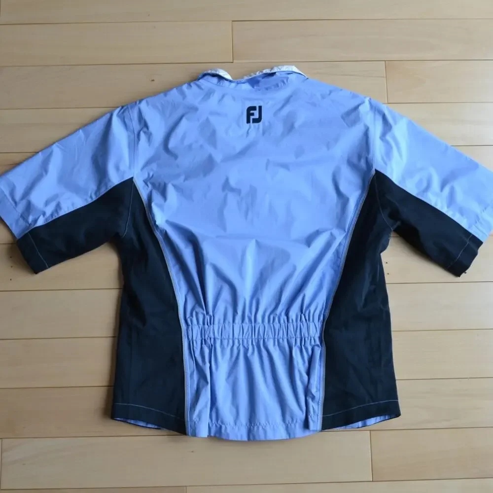 FootJoy DryJoys Short Sleeve Pullover Windbreaker Rain Jacket Size Small Blue